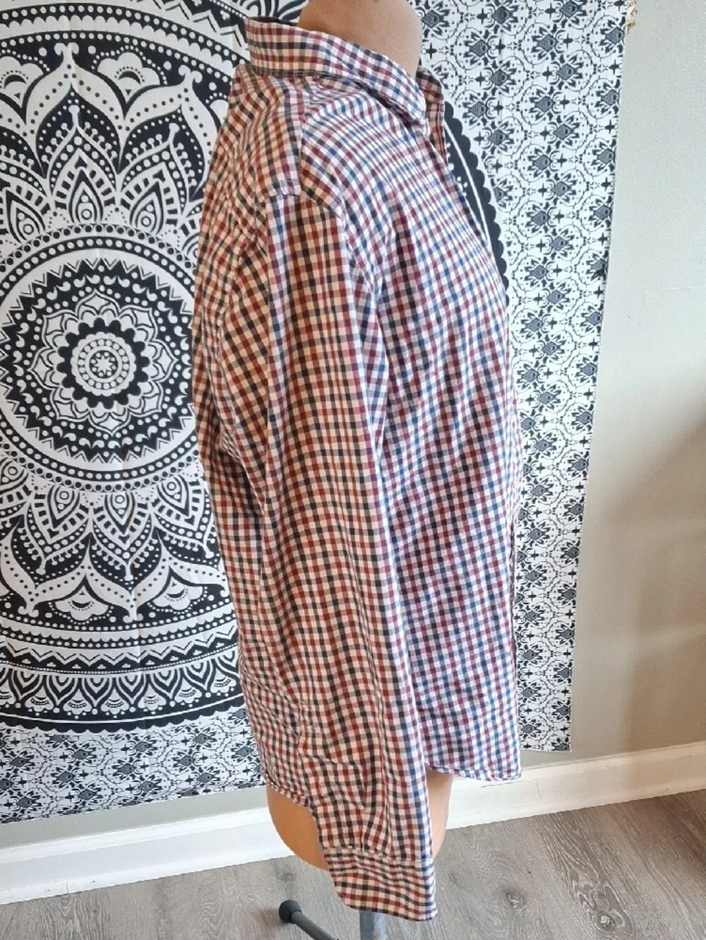 J. Crew Red Navy White Gingham Button-Down Shirt